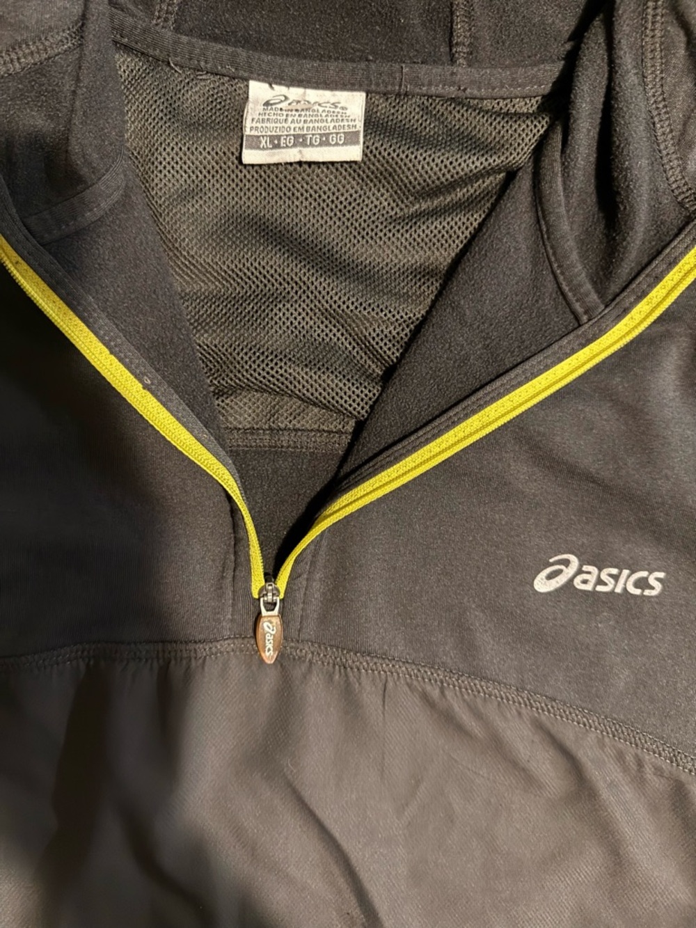 ASICS Men's 1/4 Zip Gray Long Sleeve Running Hoodie Size XL  Polyester - Picture 4 of 5